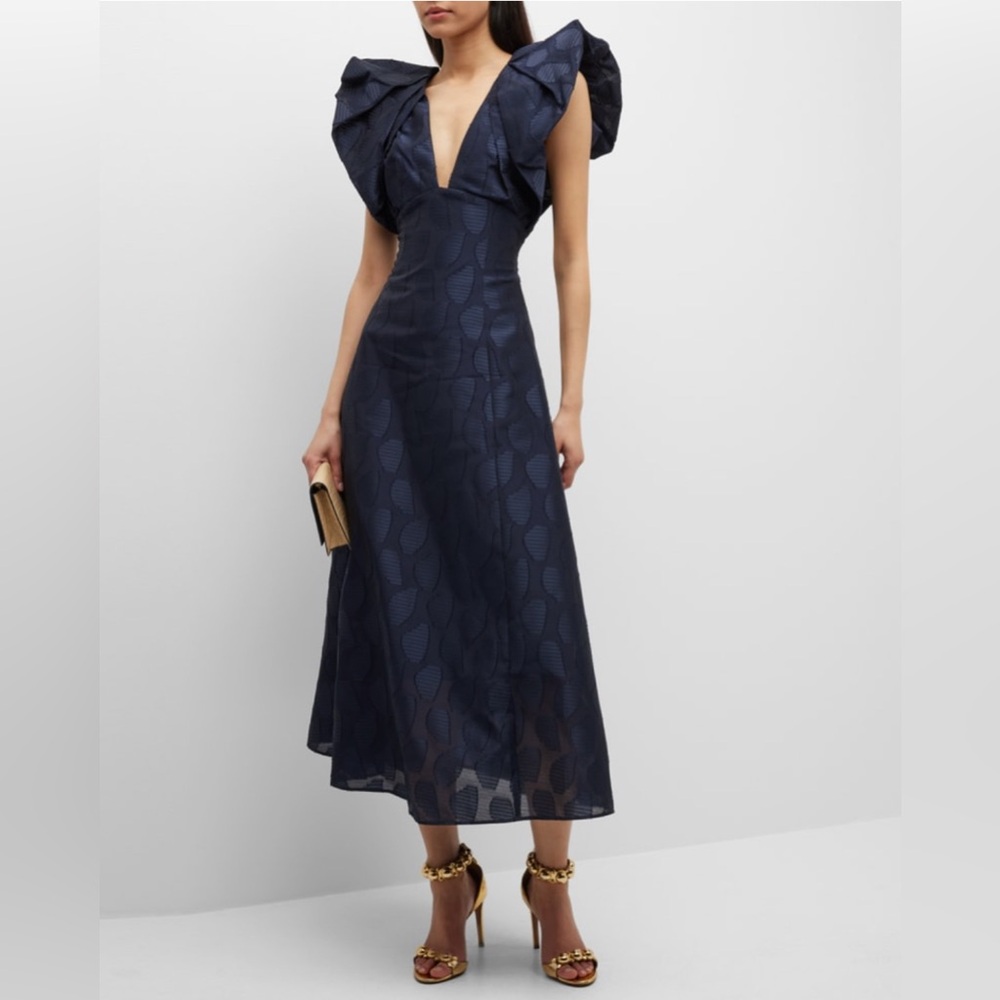 Acler Morin Puffed Sleeve A-Line Dress